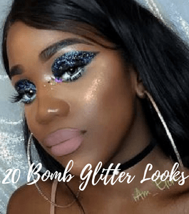 20 Melanin Gurus slaying Glitter Makeup
